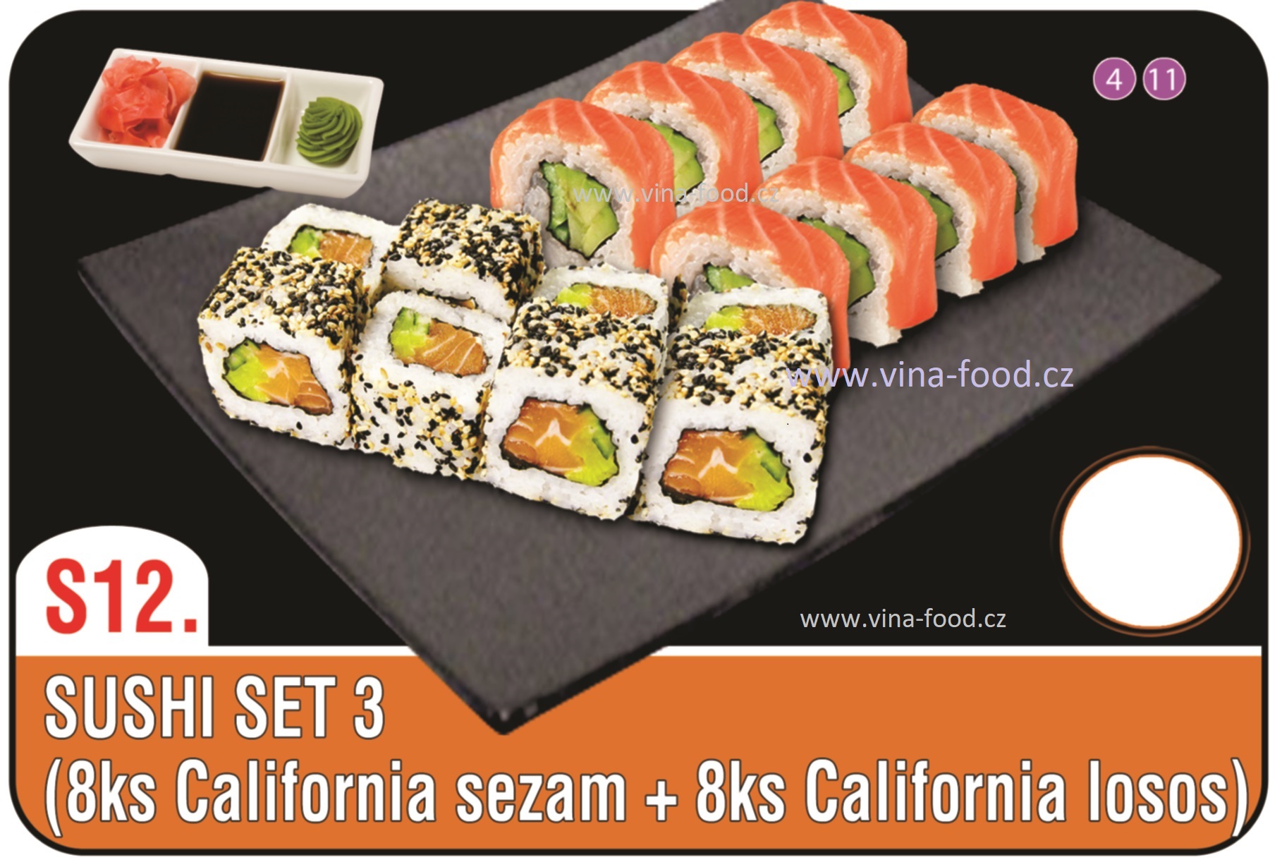 Sushi set 3 (8ks california sezam + 8ks california losos)