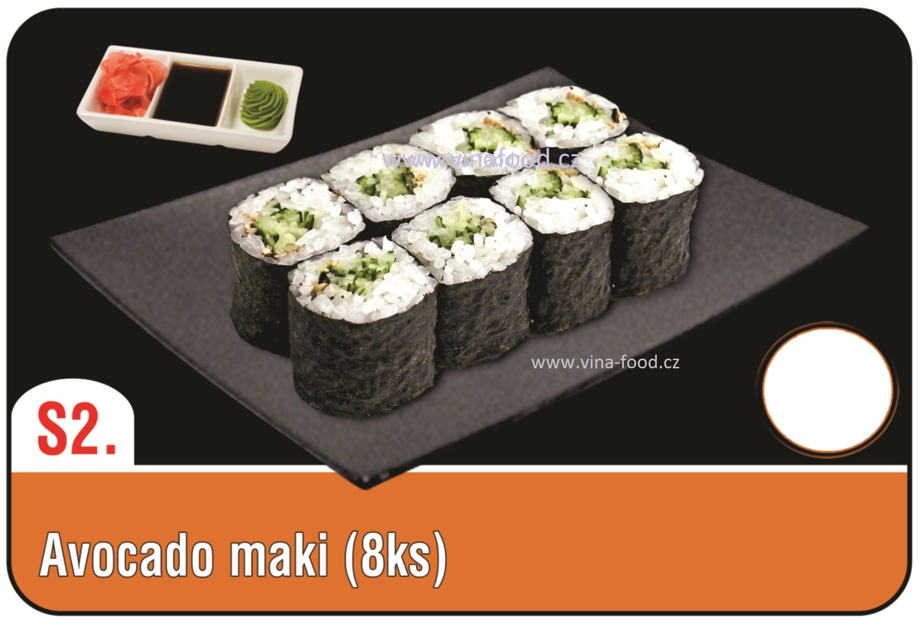 Sushi avocado maki 8ks